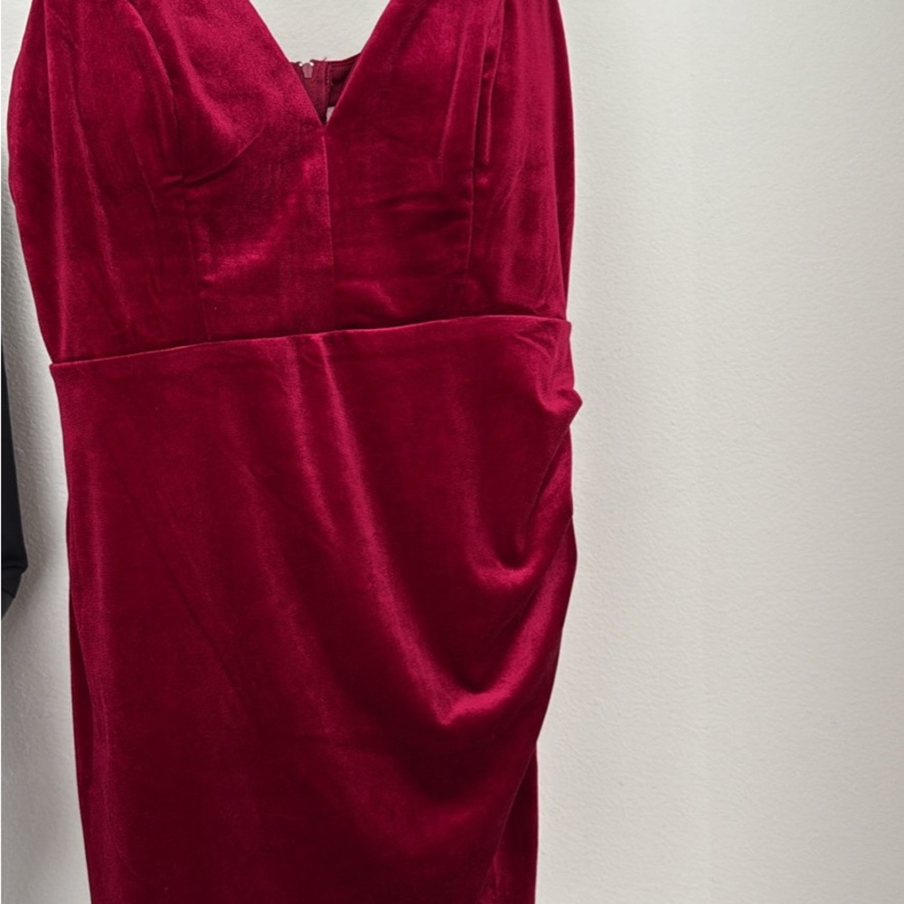 Emerald Sundae Strapless Red Dress